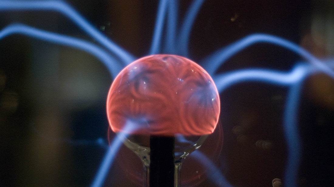 lamp with shoots of blue electric light to represent having power over alcohol