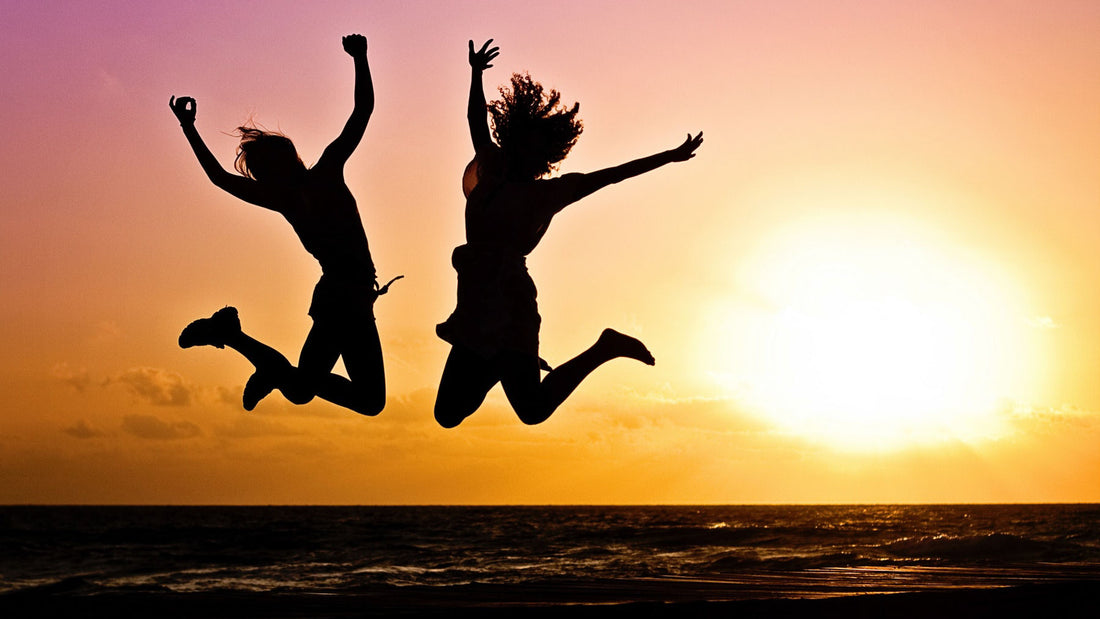 people jumping for joy