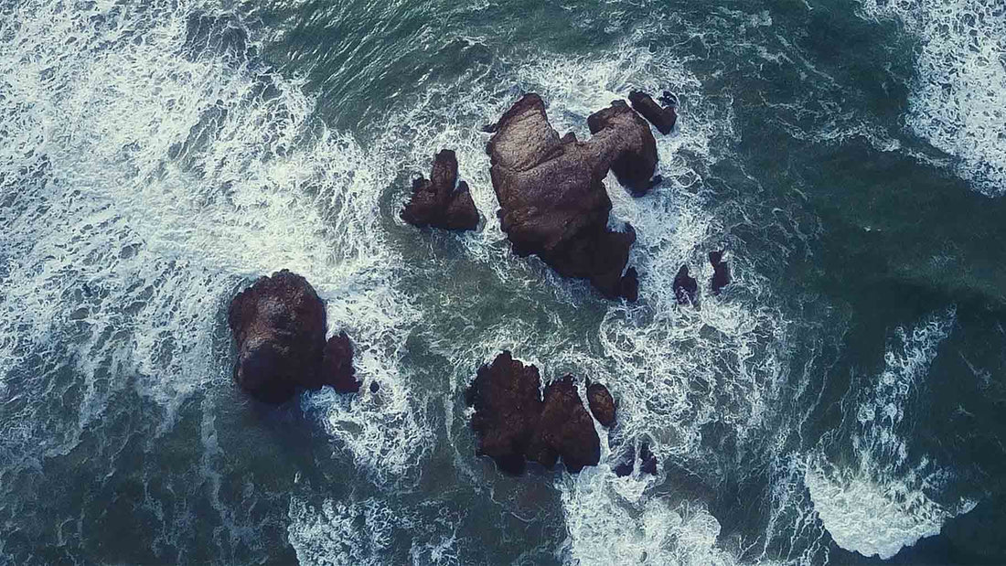 rocks at bottom of cliff